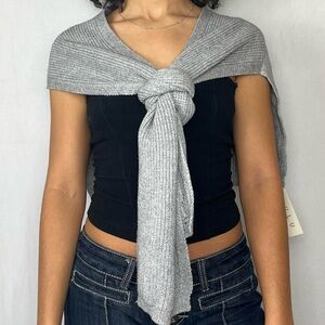 Rib knit winter split scarf